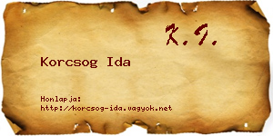 Korcsog Ida névjegykártya